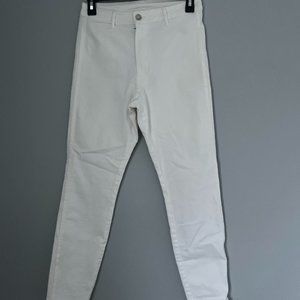 White Skinny High Waisted H and M Jeans